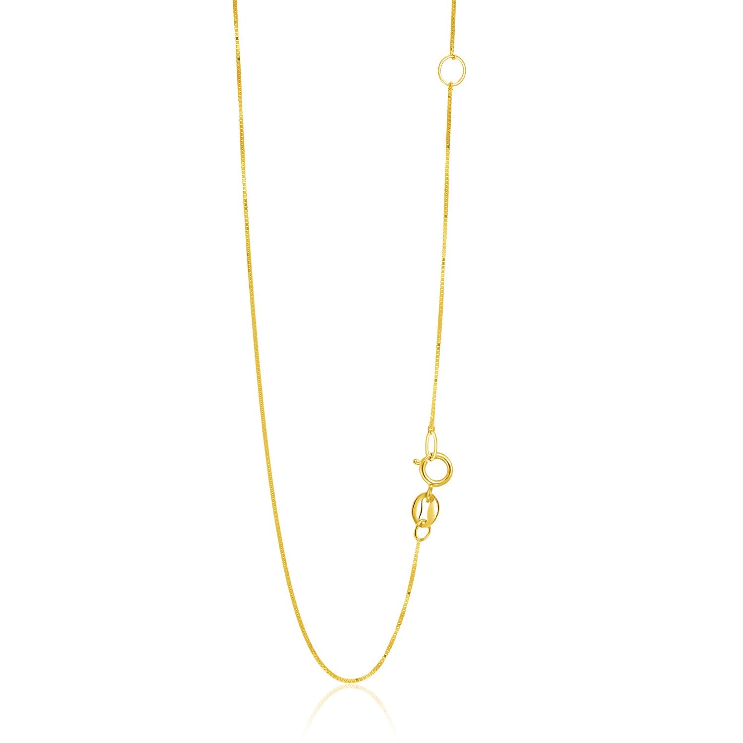 14k Yellow Gold Adjustable Box Chain (0.60 mm)