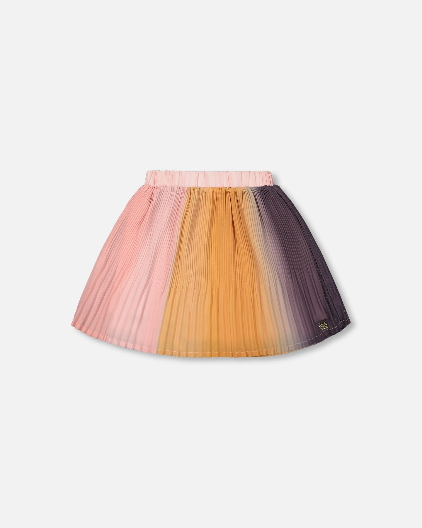 Gradient Chiffon Pleated Skirt Pink And Gold