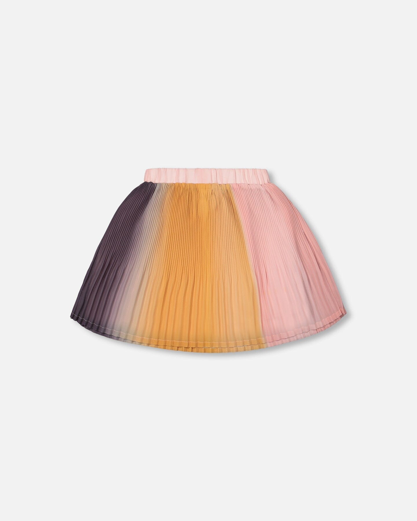 Gradient Chiffon Pleated Skirt Pink And Gold