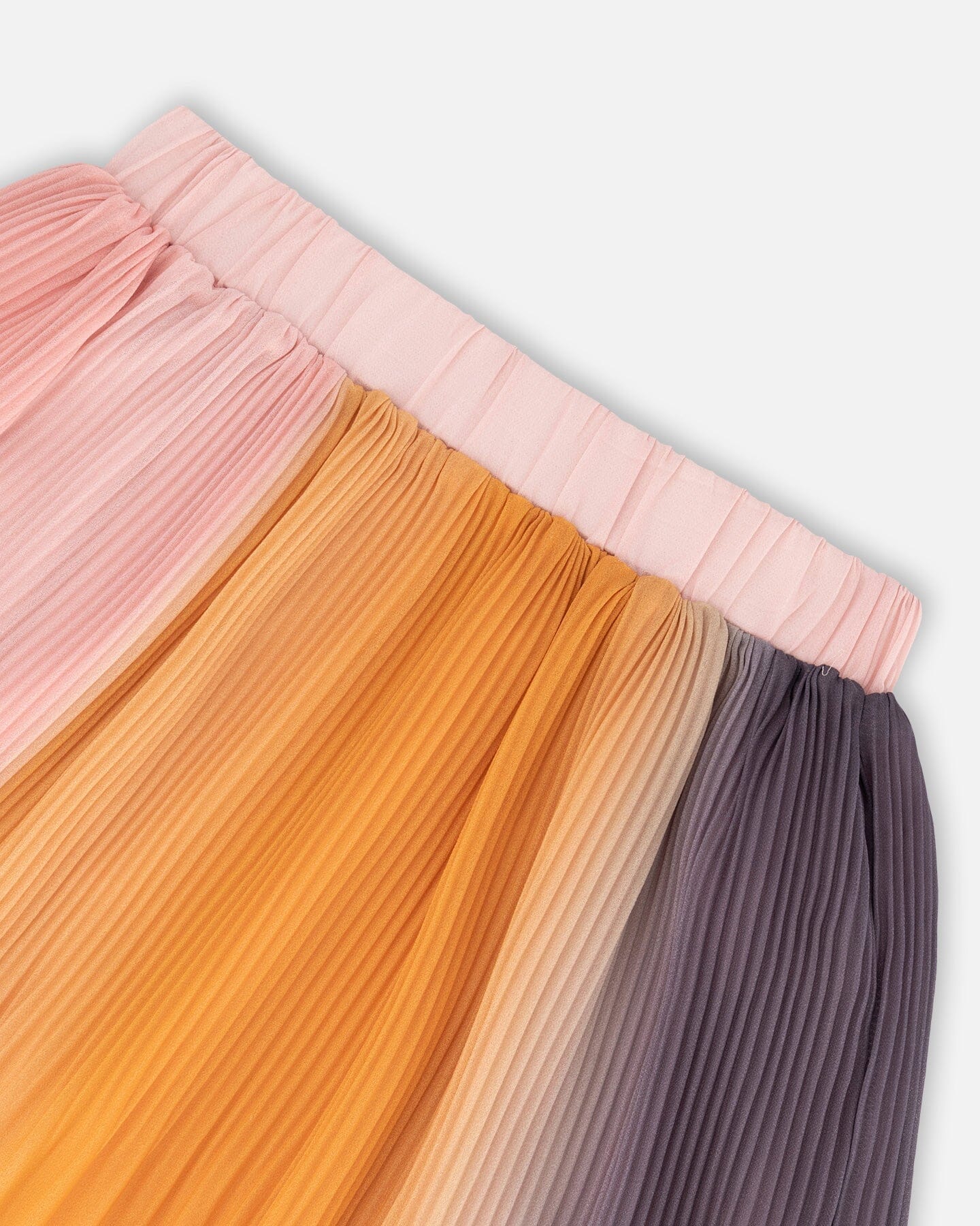 Gradient Chiffon Pleated Skirt Pink And Gold