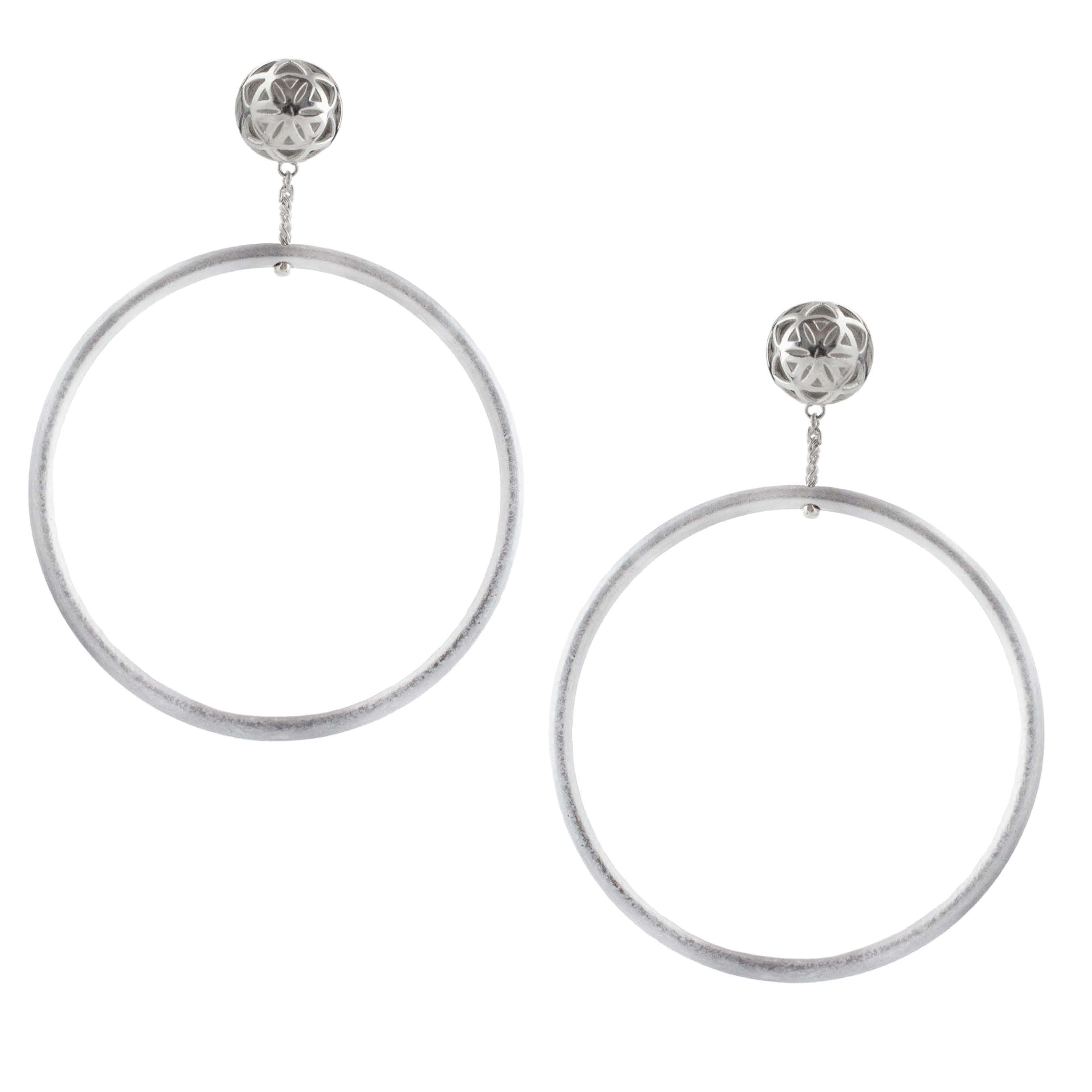 SPHERIC SEED OF LIFE HOOP EARRINGS
