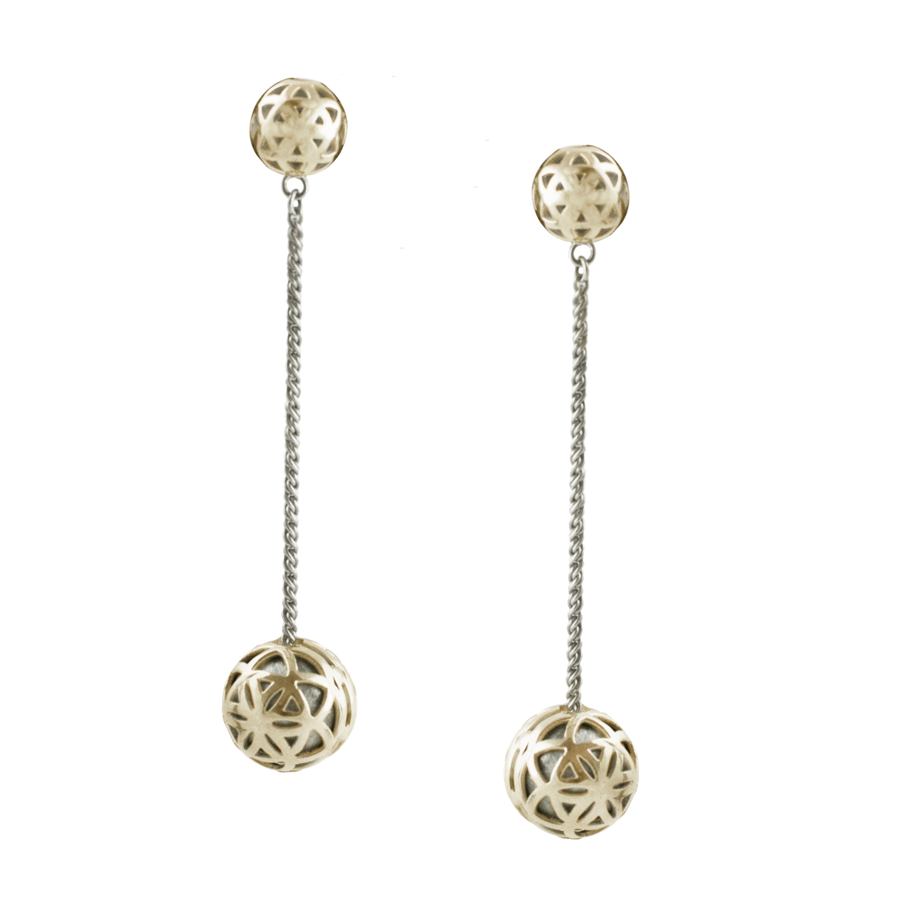 SPHERIC SEED OF LIFE DROP EARRINGS