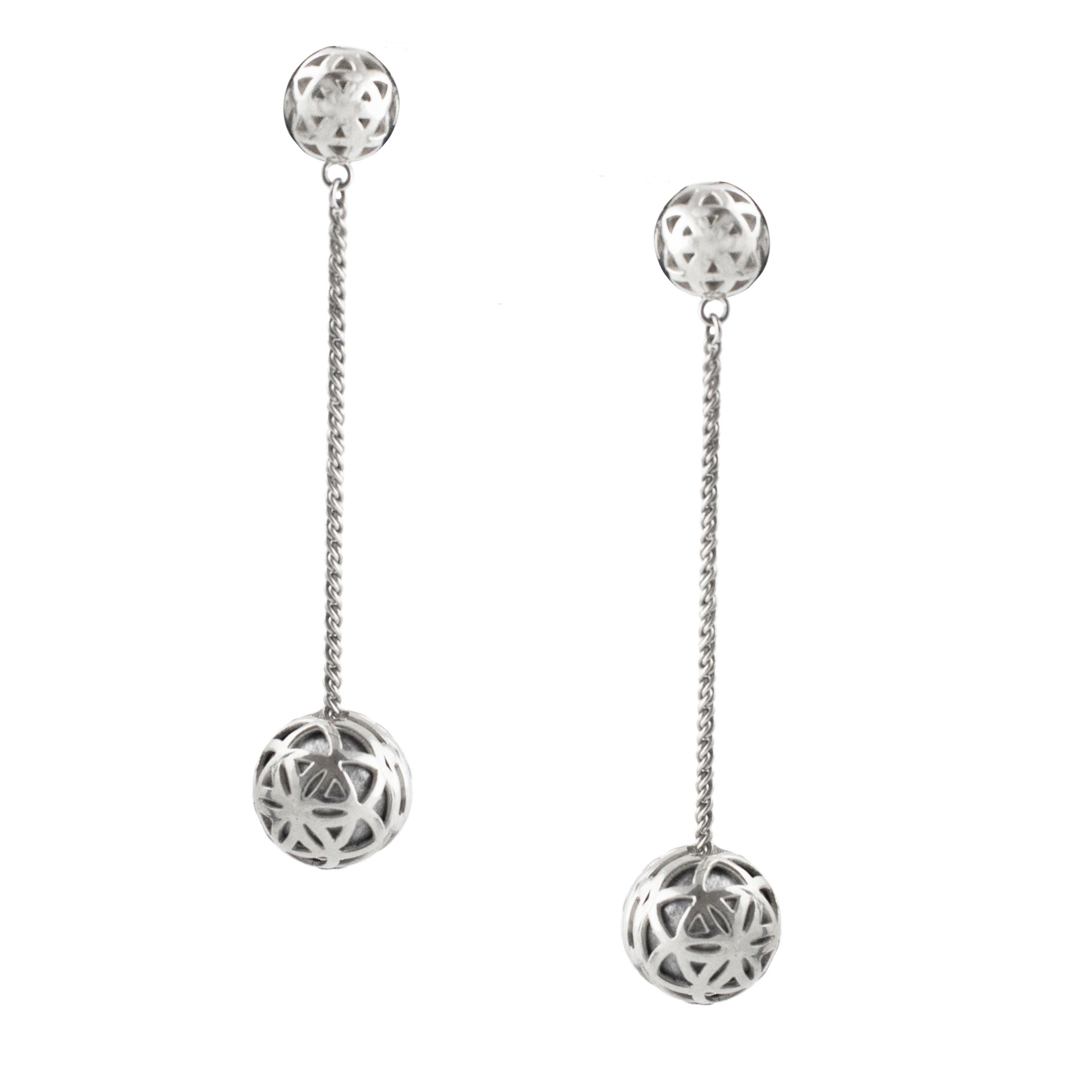 SPHERIC SEED OF LIFE DROP EARRINGS